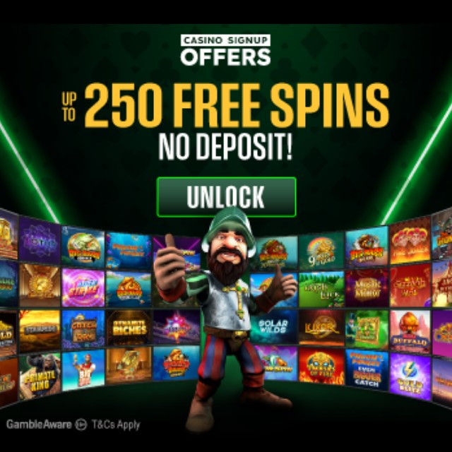 Get upto 250 FREE spins + No Deposit